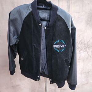 Code zero vintage 90s leather letterman style jacket